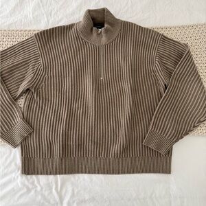 Men's Ribbed Quarter Zip Sweater